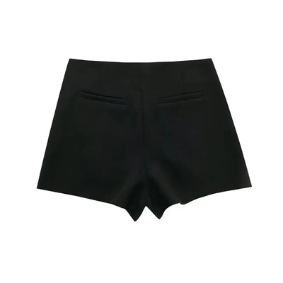 MUJER 2025 Black Mini Skirt Shorts Woman Fashion Asymmetric Skort For Women High Waist Short Skirts Woman Summer Casual Shorts - Smarsty