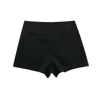MUJER 2025 Black Mini Skirt Shorts Woman Fashion Asymmetric Skort For Women High Waist Short Skirts Woman Summer Casual Shorts - Smarsty