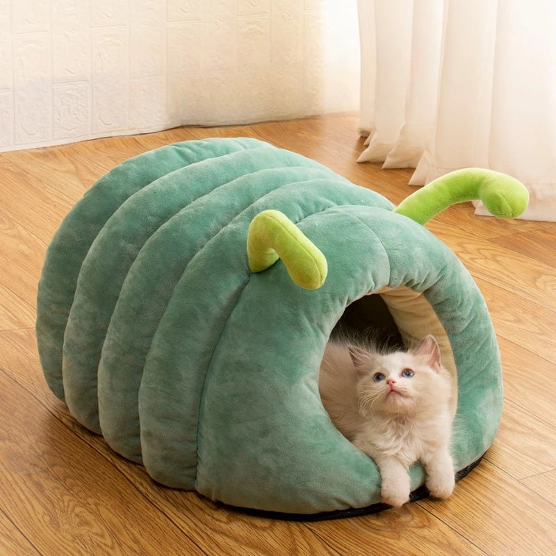 Warm Plush Cat Bed with Foldable Design - Smarsty