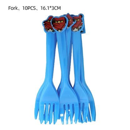 Ninja Theme Birthday Party Disposable Tableware Set - Smarsty