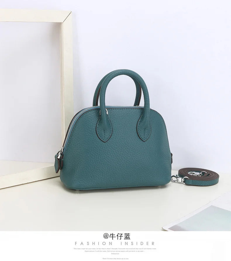Cow Leather Shell Bag Crossbody Women Messenger Style - Smarsty