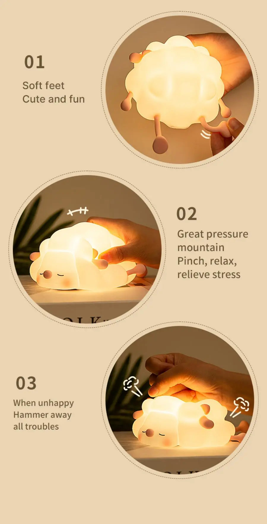 Cute Silicone LED Night Light for Kids Bedroom - Smarsty