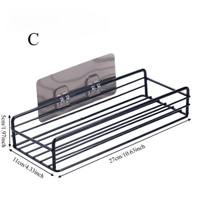 Punch-free Kitchen Cabinet Door Storage Box Iron Rack Wall-mounted Cabinet Plastic Wrap Rack Bathroom Refrigerator Rack by Smarsty