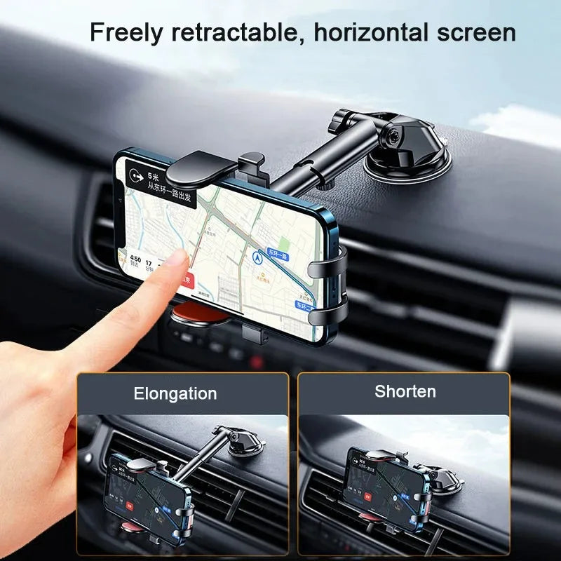 Car Phone Holder Gravity Clamp With Dashboard Sucker Mount - Smarsty