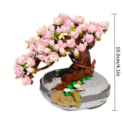 Mini Plant Bonsai Building Block Flower Plant Cherry Blossom Tree Potted Bouquet Model Bricks Home Decoration Toy For Kids Gifts - Smarsty