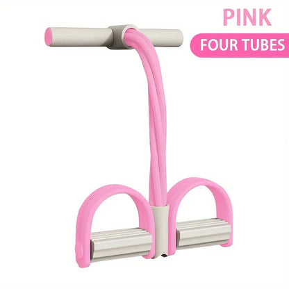 Multifunction Tension Rope 6-Tube Elastic Yoga Pedal Puller Resistance Band Tension Rope for Leg Stretching Slimming Training