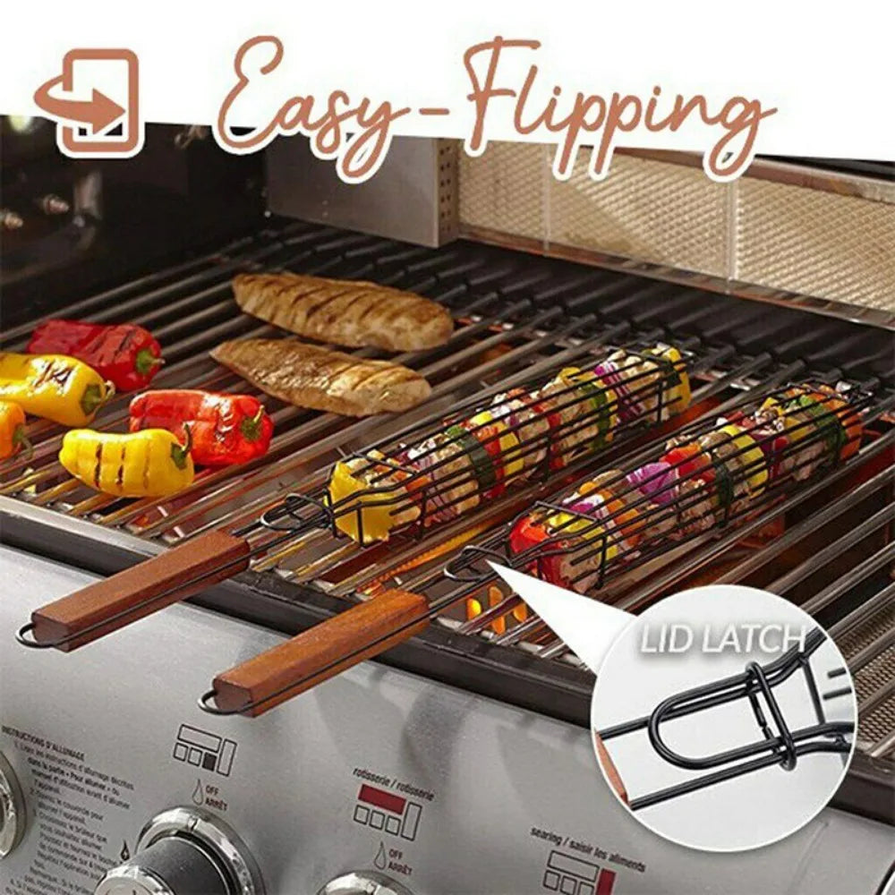 Portable Nonstick BBQ Grilling Basket for Easy Outdoor Cooking - Smarsty