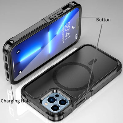 Magnetic Case for iPhone 15 14 Pro Max Plus 13 mini 12 for MagSafe Military Grade Drop Protective Tough Shockproof Case