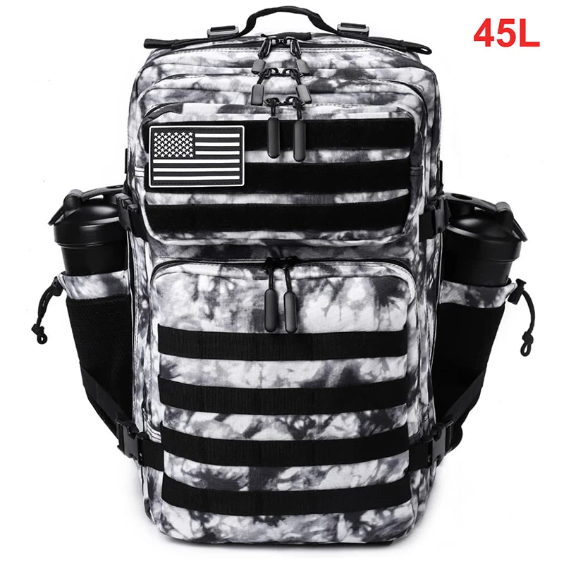 45L Tactical Backpack Men Outdoor Waterproof Sports Travel Gym Hiking Bug Out Bag Military Camping Hunting Survival Rucksack - Smarsty
