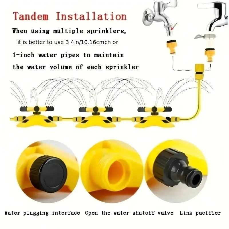 360 Degree Rotating Lawn Sprinkler for Large Area Irrigation - Smarsty
