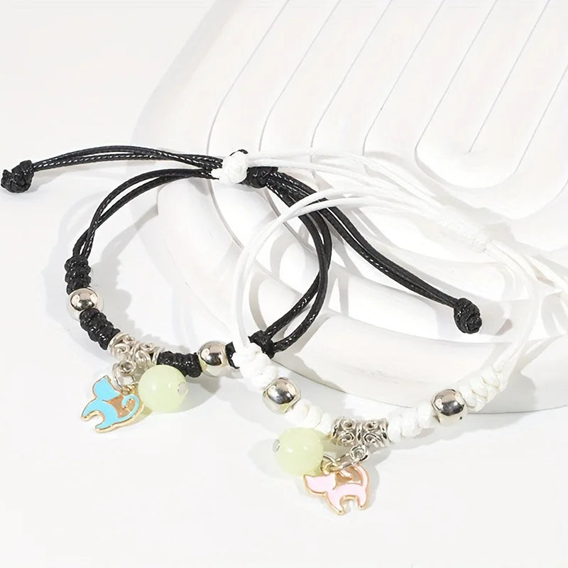 Luminous Beads Couple Bracelets Set for Matching Friends - Smarsty