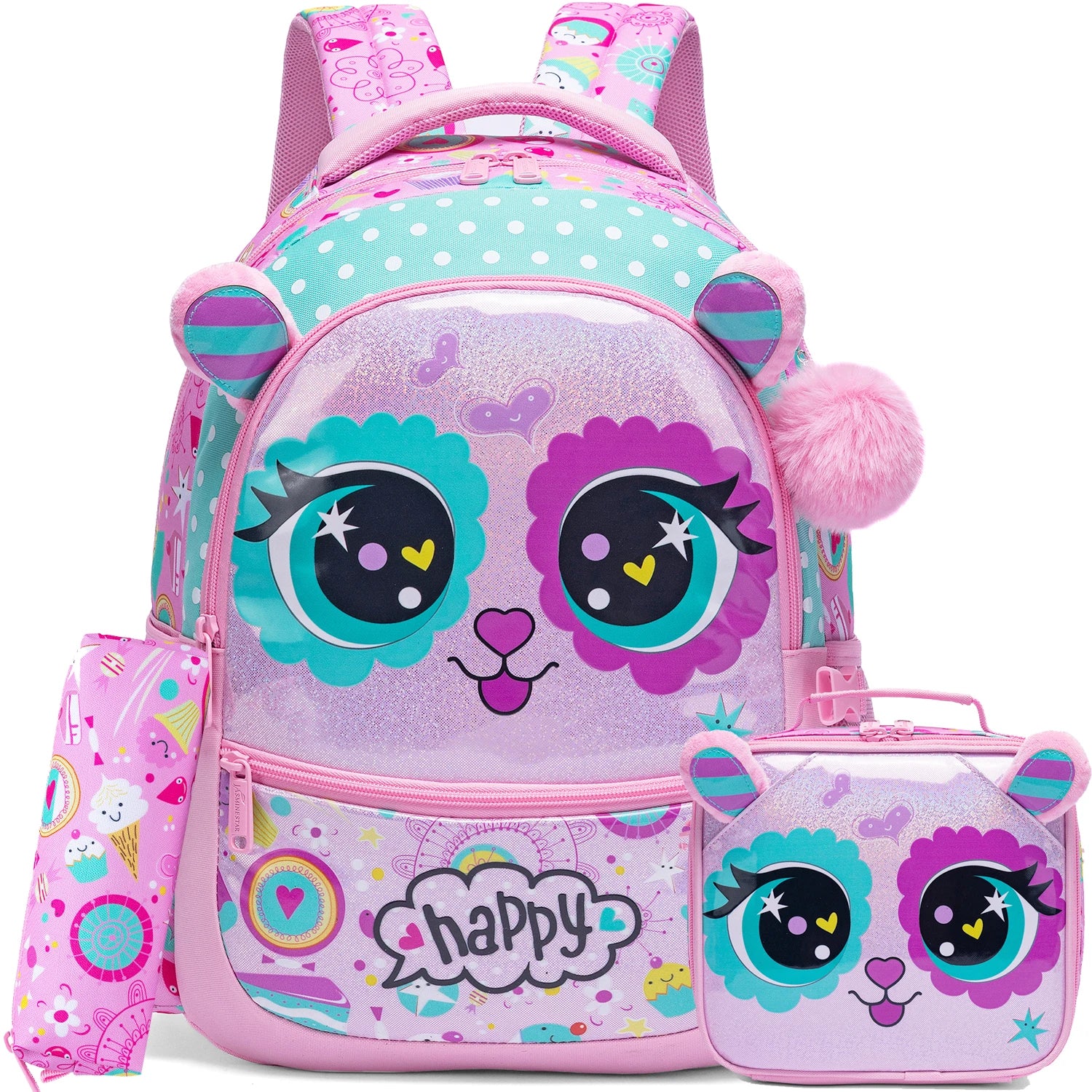 Girls School Backpack Set With Lunch Box And Pencil Case - Smarsty
