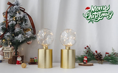 2Pcs Gold Table Lamp Battery Powered Lamps Cordless Lamp Light for Living Room Bedroom Weddings Parties Home Decor