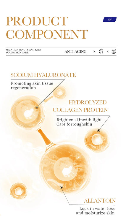 10PCS Collagen Anti Wrinkle Facial Mask Anti Aging Fade Fine Lines Firm Skin Moisturizing Brightening SkinCare Korean Cosmetics