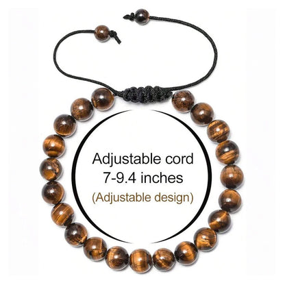 Natural Tiger Eye Lava Rock Bracelet Handmade Protection - Smarsty