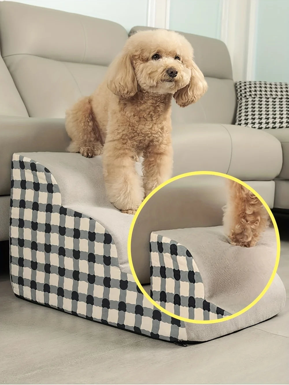 Pet 2/3 Steps High Density Foam Dog Secure Stairs Ramps Non-Slip Pet Steps for Older Dogs Pet with Joint Pain Sofa Bed Ladder - Smarsty