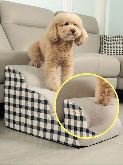 Pet 2/3 Steps High Density Foam Dog Secure Stairs Ramps Non-Slip Pet Steps for Older Dogs Pet with Joint Pain Sofa Bed Ladder - Smarsty