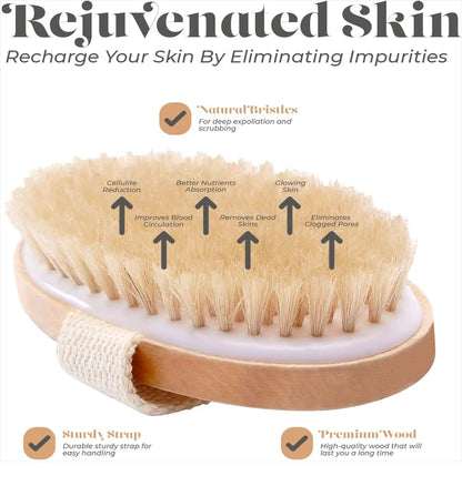 Natural Bristle Exfoliating Body Brush for Glowing Skin - Smarsty