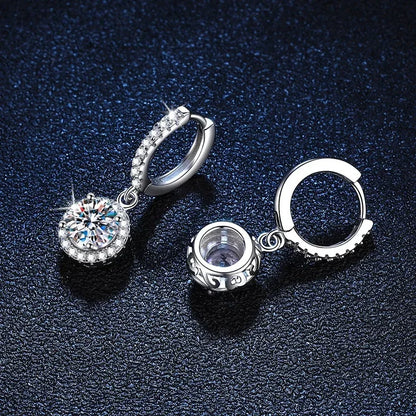 Sterling Silver Moissanite Hoop Earrings Hypoallergenic - Smarsty