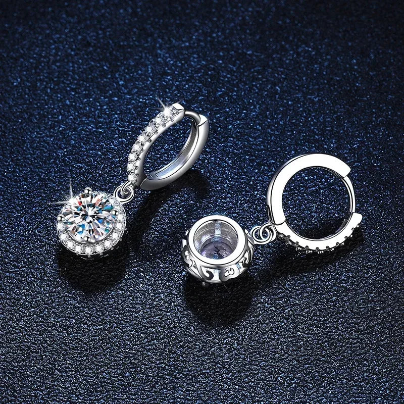 Sterling Silver Moissanite Hoop Earrings Hypoallergenic - Smarsty