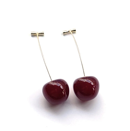 Cute Cherry Drop Earrings for Women - Trendy Summer Jewelry - Smarsty
