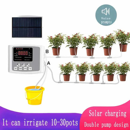 Solar Powered Automatic Garden Drip Irrigation Timer System - Smarsty