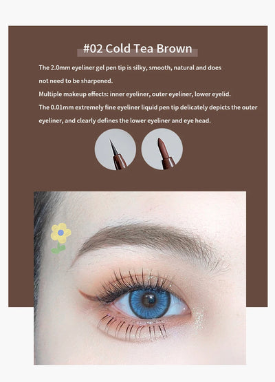 Double Head Eyeliner Pen with Fine Tip Waterproof - Smarsty