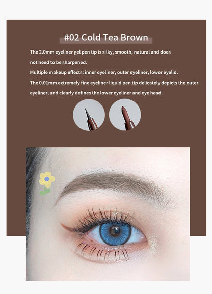 Double Head Eyeliner Pen with Fine Tip Waterproof - Smarsty