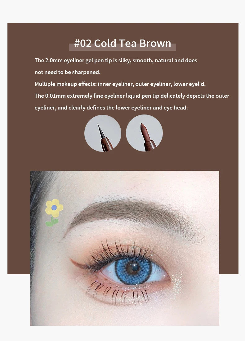 Double Head Eyeliner Pen with Fine Tip Waterproof - Smarsty