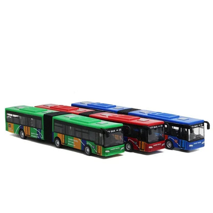 1:64 Alloy City Bus Model Vehicles City Express Bus Double Buses Diecast Vehicles Toys Funny Pull Back Car Children Kids Gifts by Smarsty