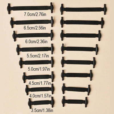 16pcs/lot Silicone Shoelaces No Tie Shoelaces 12 colors Elastic Lace Shoelace Creative Lazy Silicone Laces Rubber Lace - Smarsty