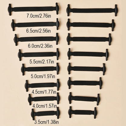 16pcs/lot Silicone Shoelaces No Tie Shoelaces 12 colors Elastic Lace Shoelace Creative Lazy Silicone Laces Rubber Lace - Smarsty