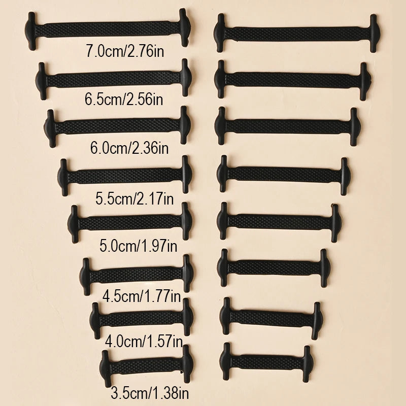 16pcs/lot Silicone Shoelaces No Tie Shoelaces 12 colors Elastic Lace Shoelace Creative Lazy Silicone Laces Rubber Lace - Smarsty
