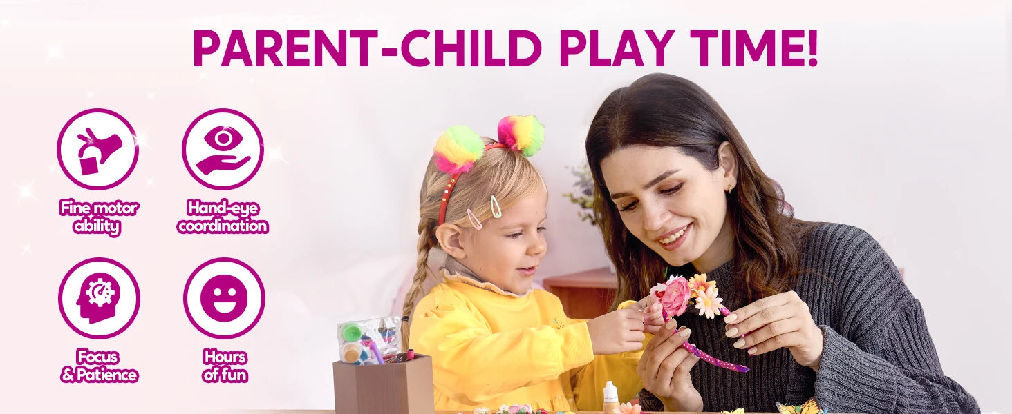 JOYFY Headband Making Kit for Girls Kids Headbands DIY Hair Accessories Make Your Own Hair Accessories for Kid Birthday Gifts
