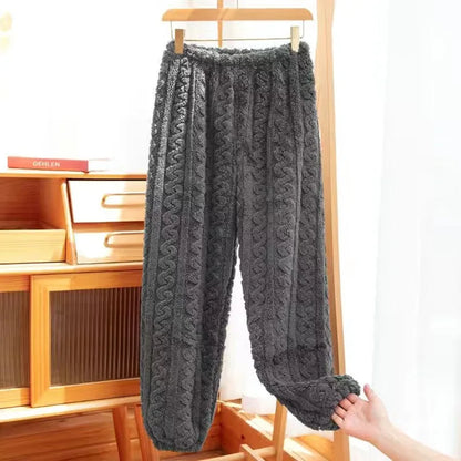 Autumn Women Solid Warm 2 Piece Sets Thicken Velvet Ribbed Fleece Set Pullover And Pants Women Casual Pajama Sets 2024 - Smarsty