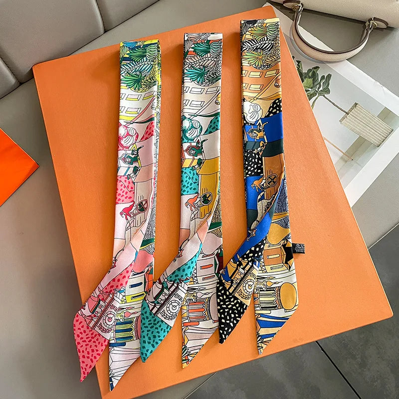 Women Long Scarf and Hair Tie Multifunctional Bandana - Smarsty