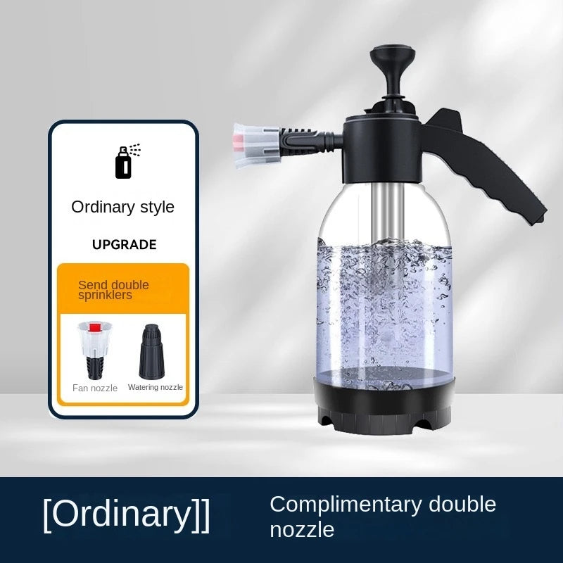 2L Hand Pump Foam Sprayer with 3 Types of Nozzle Hand Pneumatic Foam Cannon Snow Foam Car Wash Spray Bottle Car Window Cleaning - Smarsty