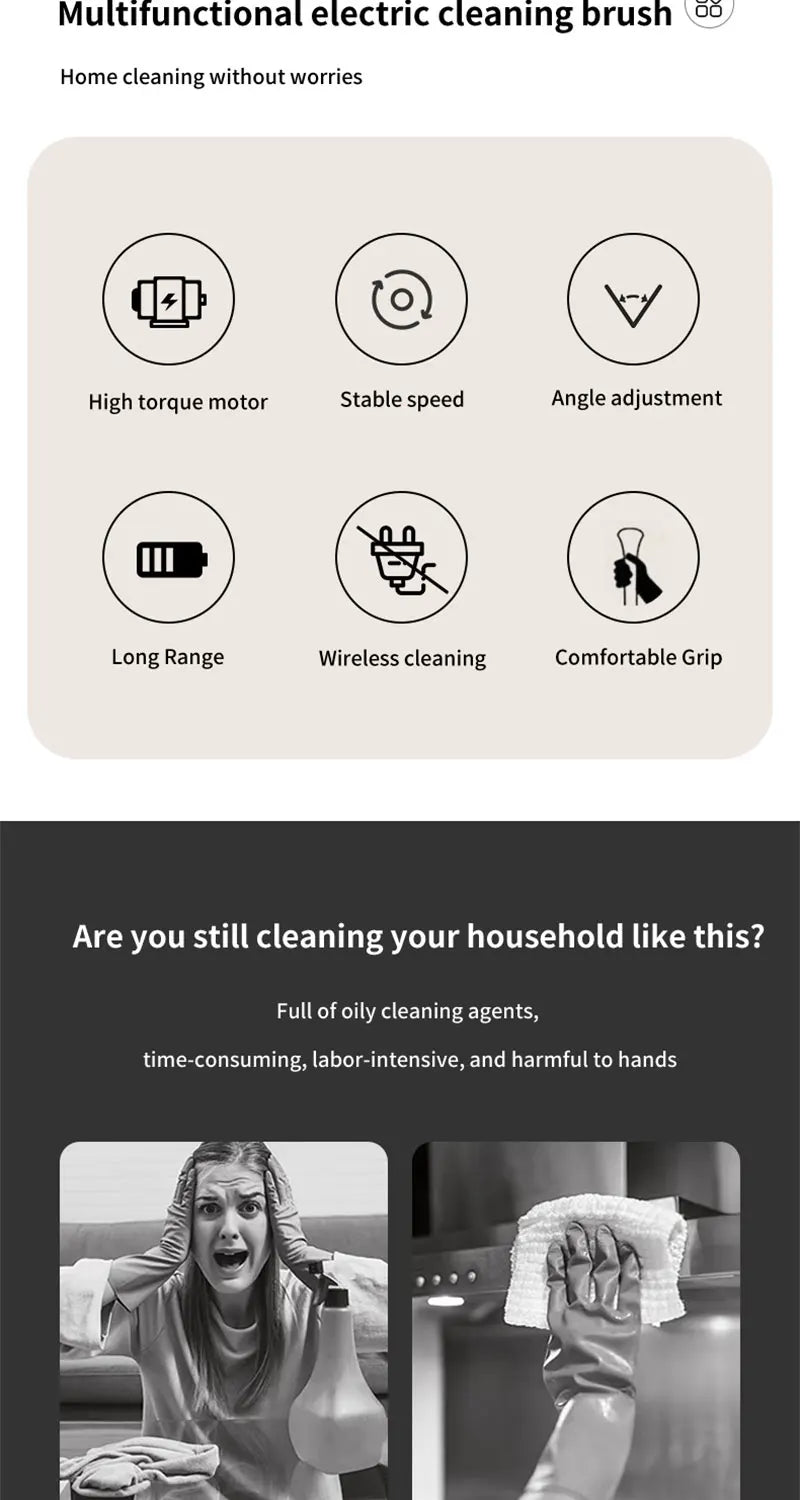 9 in 1 Electric Spin Scrubber Cordless Cleaning Brush Shower Scrubber Adjustable Extension Handle Waterproof For Tub Tile Floor - Smarsty