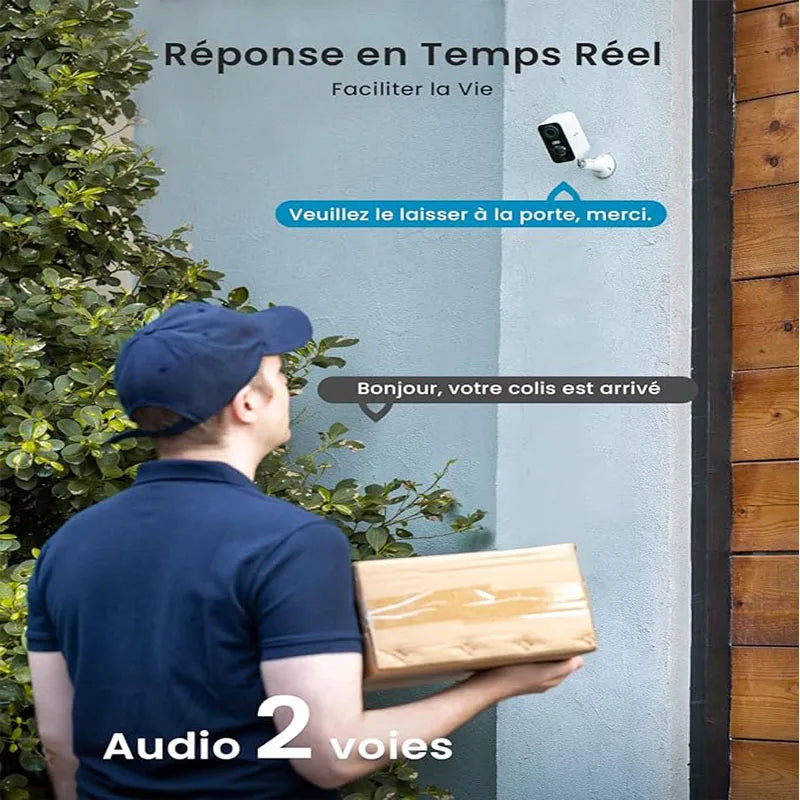 ieGeek 2 PCS 2K Wireless WiFi Surveillance Camera with Battery, Night Vision,Colour and AI & PIR Motion Detection,Outdoor/Indoor