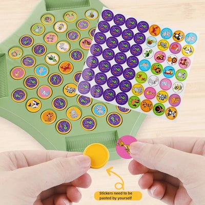 Kids Battle Chess Educational Toy Observation Concentration Training Fun Animal Flip Chess Parent-child Interactive Game Toys by Smarsty