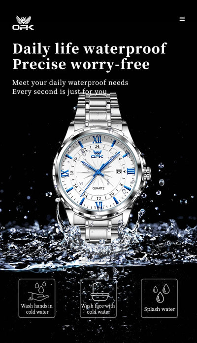 OPK Steel Belt Dual Calendar Men's Quartz Watch - Smarsty