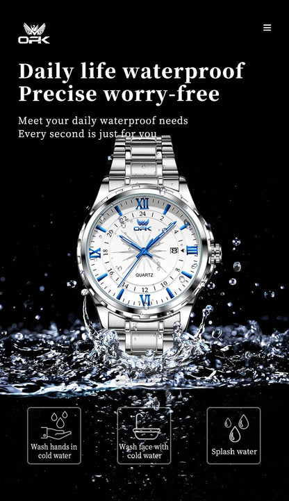 OPK Steel Belt Dual Calendar Men's Quartz Watch - Smarsty
