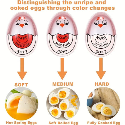 1/2pcs Chick Egg Timer Sensitive Color Change Indicator for Hard Soft Boiled Eggs Cooker Kitchen Gadget for Restaurants Bakeries