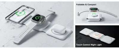 3 In 1 Wireless Charging Pad Foldable Desktop Charger - Smarsty