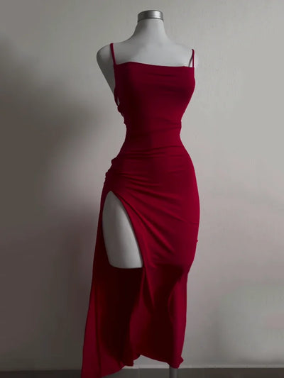 2024 explosive new dress summer high sensibility halter strap Spice Girl bag hip dress - Smarsty