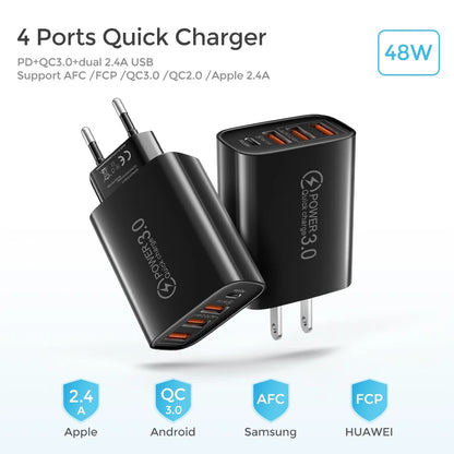 48W USB C WallMountedCharger PD Fast Charge 3.0 Universal - Smarsty
