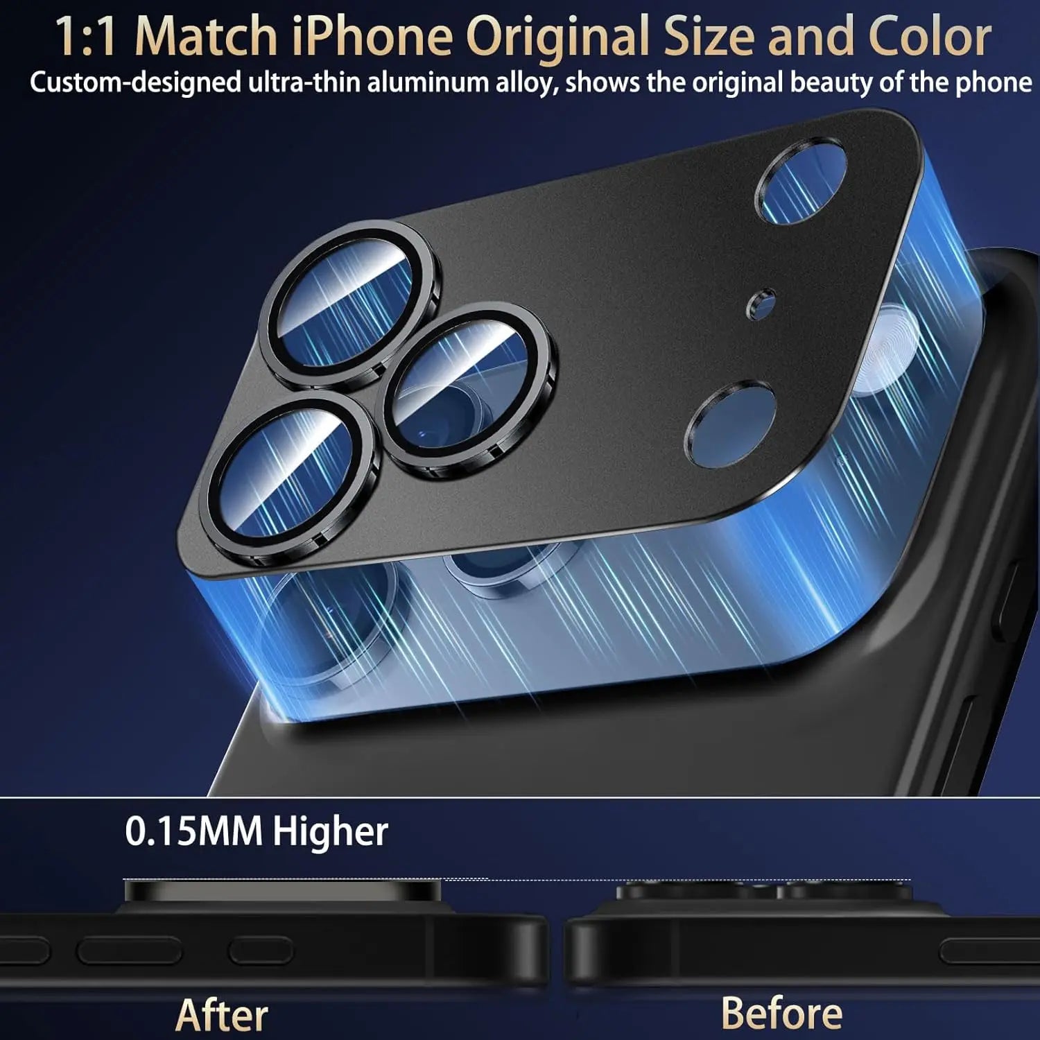 for iPhone 17 Pro Max 17Air Camera Lens Protector Strong Adsorption Metal 9H+ Tempered Glass Camera Screen Full Protective Cover - Smarsty
