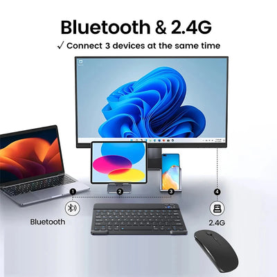 Bluetooth Mini Keyboard for MacBook iPad Rechargeable - Smarsty