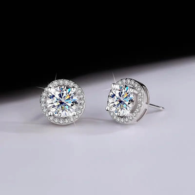 D VVS1 Moissanite Stud Earrings S925 Platinum Plating - Smarsty