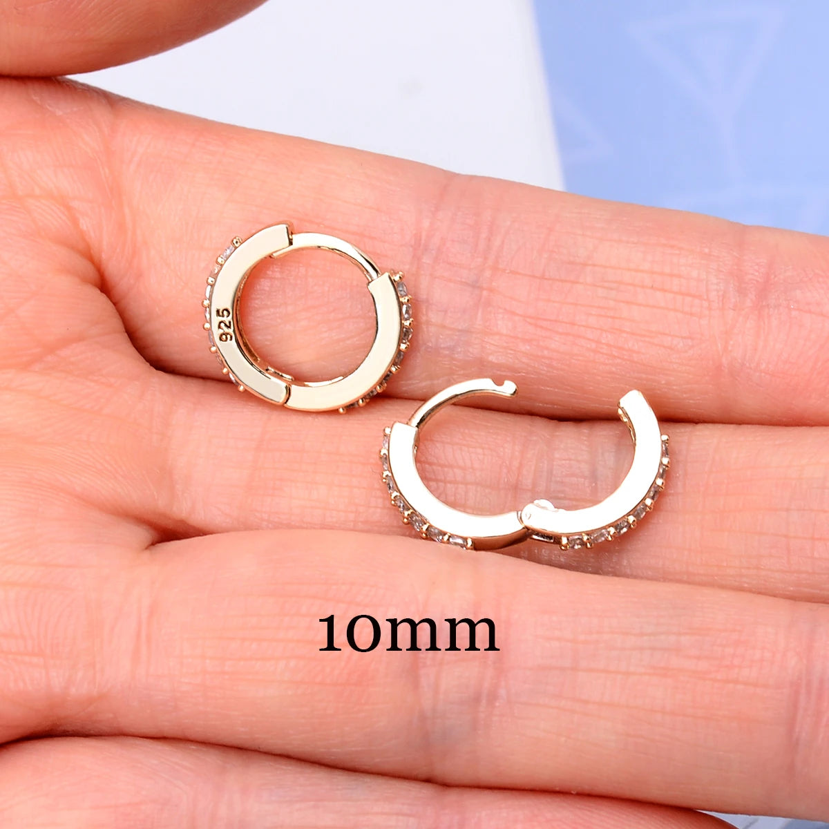 Stainless Steel Crystal Zirconia Small Huggie Earrings - Smarsty